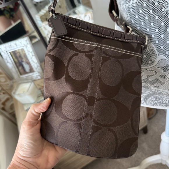 Coach crossbody bag - snake print, suede and patent stripe - Picture 3 of 4